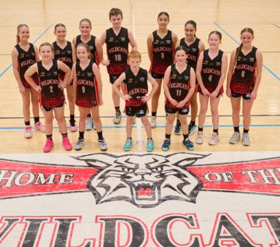 Group of kids in a junior basketball team