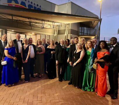 Group photo of Mungari employees at the Goldfields Charity Ball